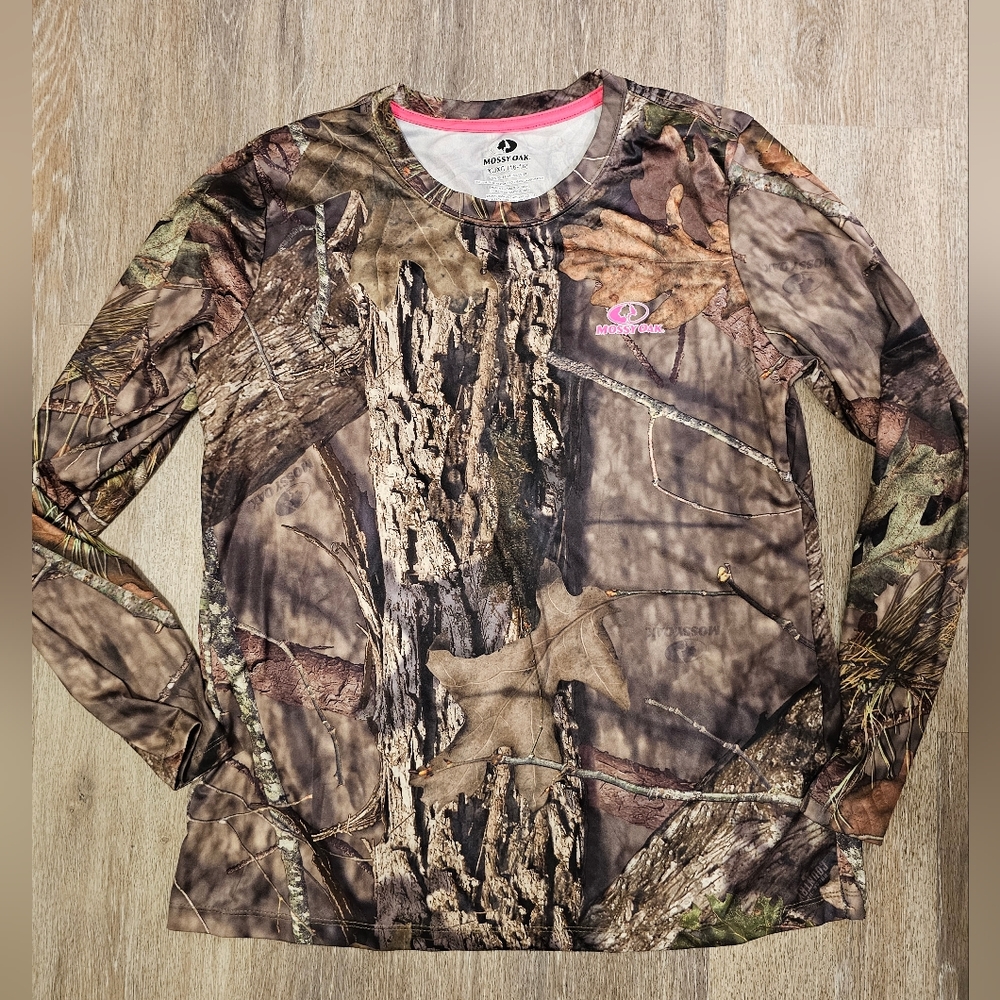 Pink camo mossy osk long sleeve womans XL